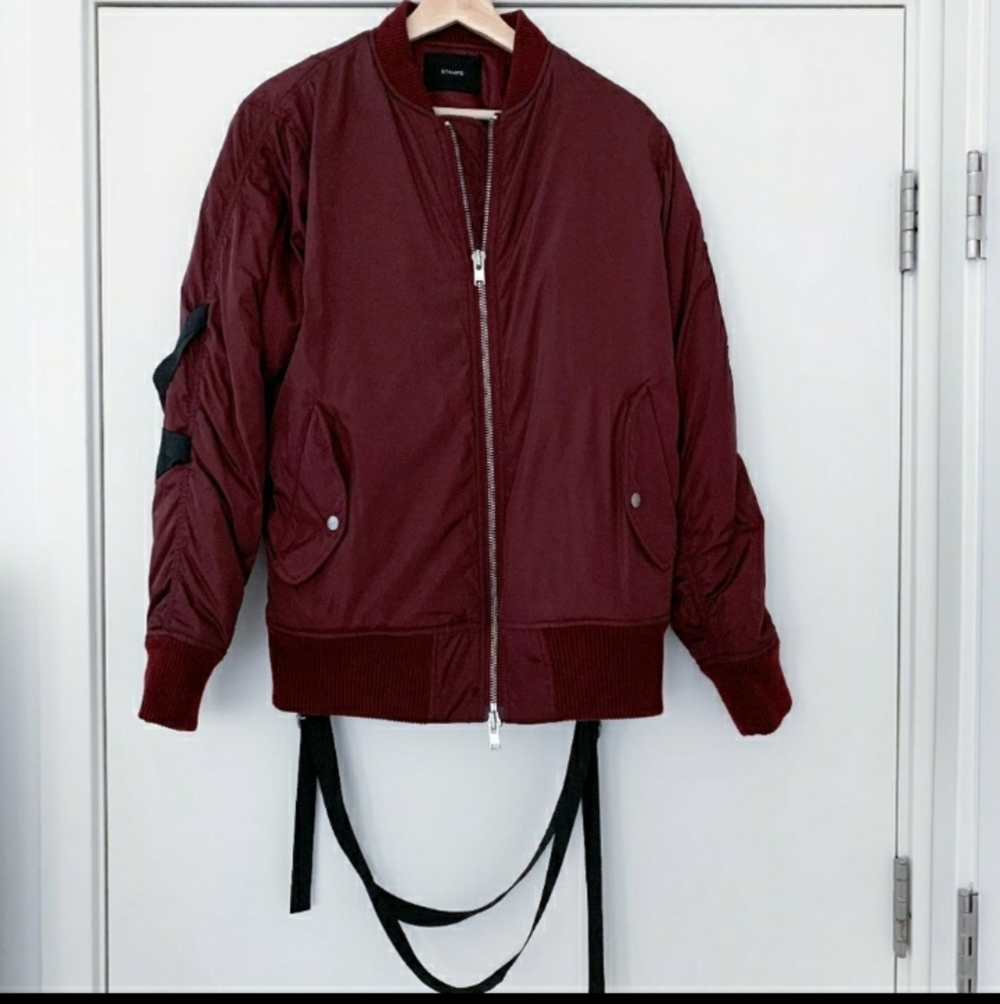 🔻STAMPD Men's Strapped Bomber Jacket Size L - Picture 2 of 12